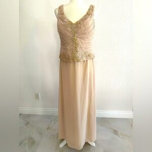 Milano Cream Gown with Gold Accents